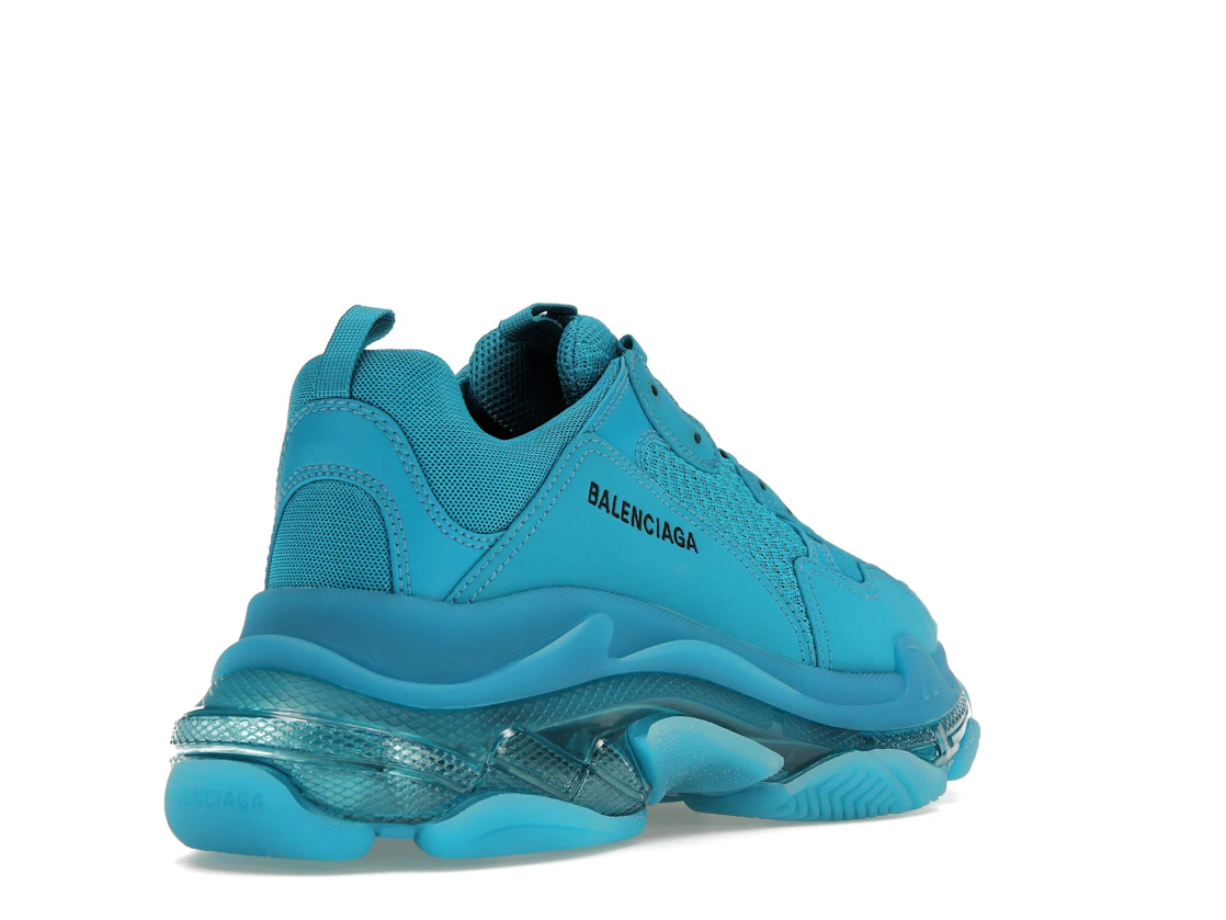 Vue 32 de Balenciaga Triple S Clear Sole Teal Blue