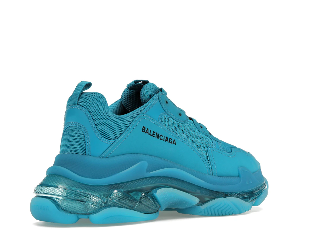 Vue 33 de Balenciaga Triple S Clear Sole Teal Blue