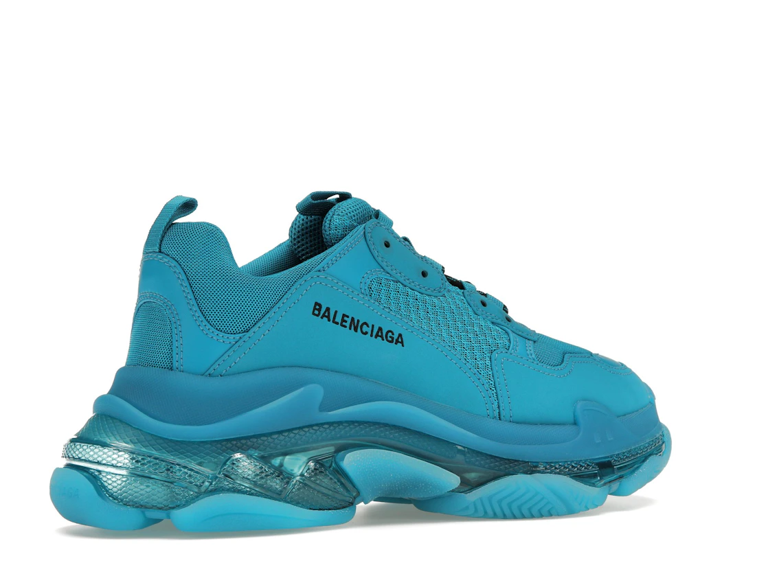 Vue 34 de Balenciaga Triple S Clear Sole Teal Blue