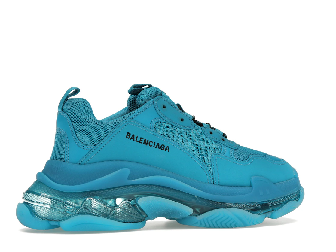 Vue 35 de Balenciaga Triple S Clear Sole Teal Blue