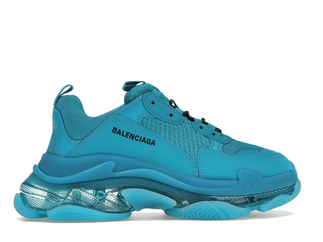 Vue 36 de Balenciaga Triple S Clear Sole Teal Blue