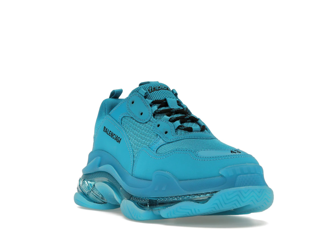 Vue 7 de Balenciaga Triple S Clear Sole Teal Blue