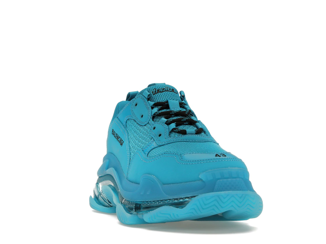 Vue 8 de Balenciaga Triple S Clear Sole Teal Blue