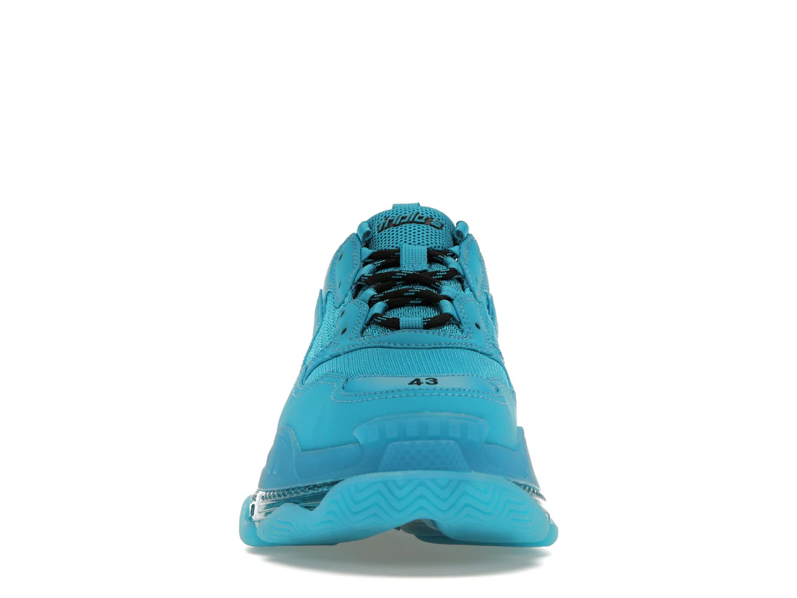 Vue 10 de Balenciaga Triple S Clear Sole Teal Blue