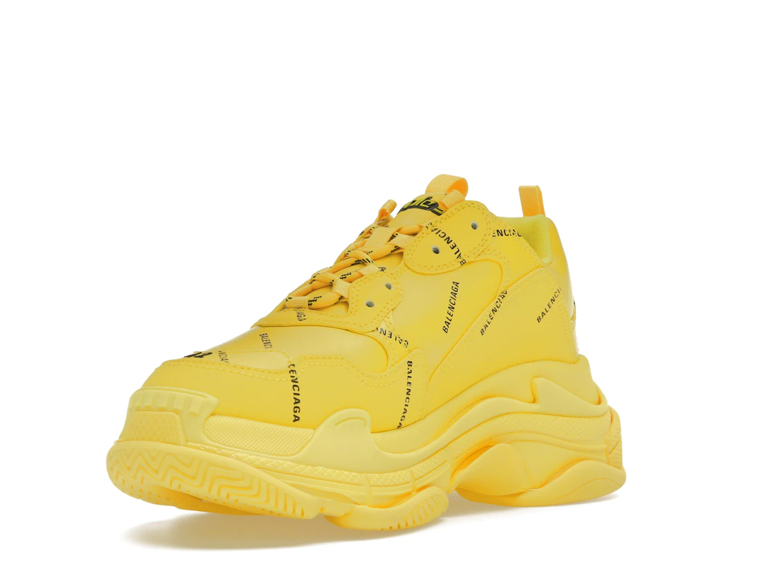 Vue 14 de Balenciaga Triple S Allover Logo Yellow