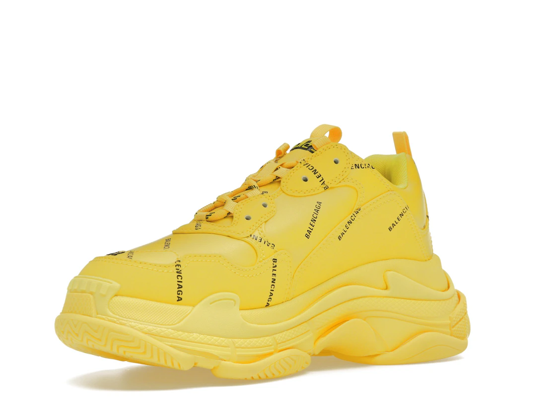 Vue 15 de Balenciaga Triple S Allover Logo Yellow