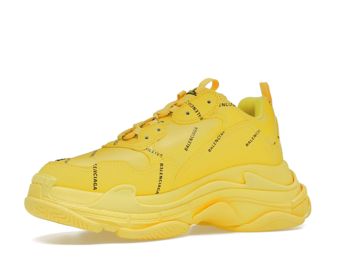 Vue 16 de Balenciaga Triple S Allover Logo Yellow
