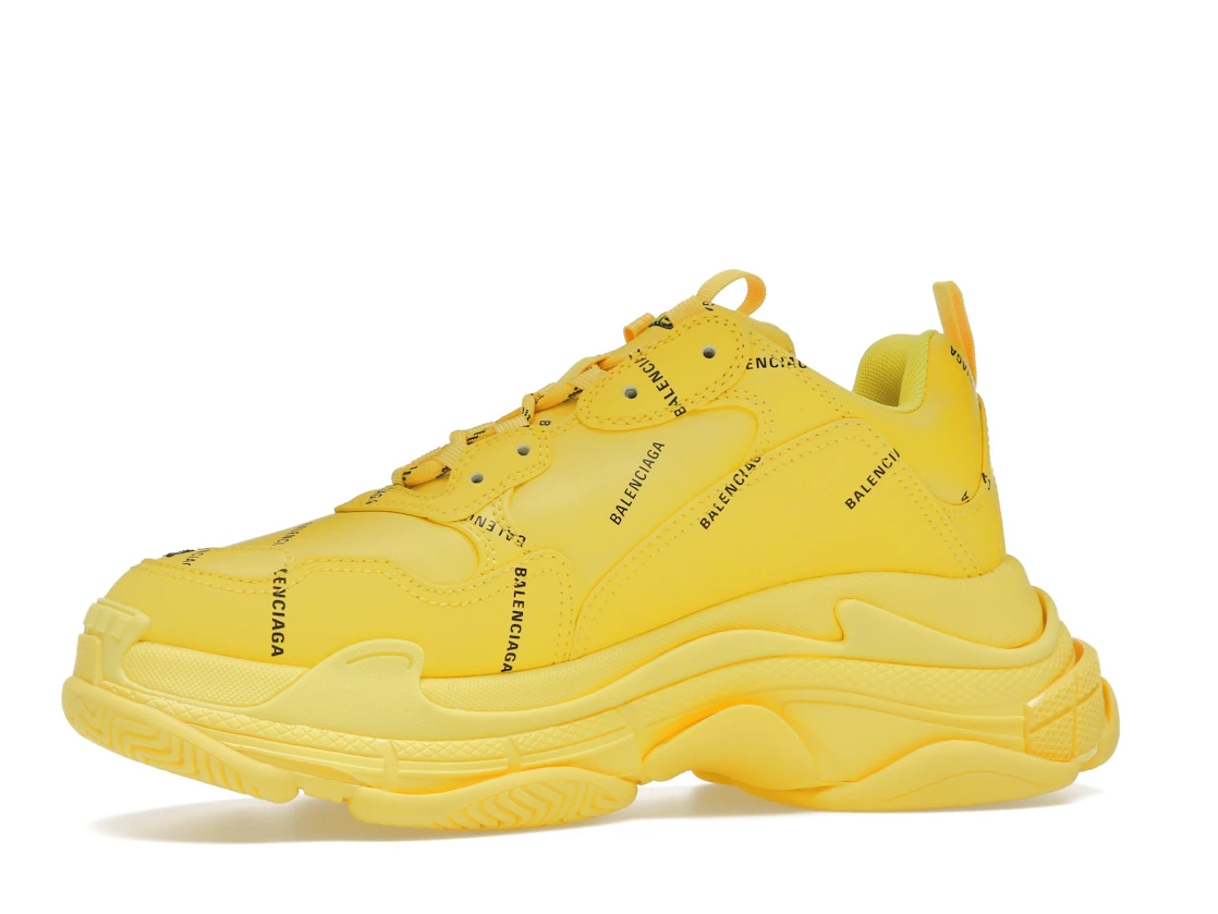 Vue 17 de Balenciaga Triple S Allover Logo Yellow