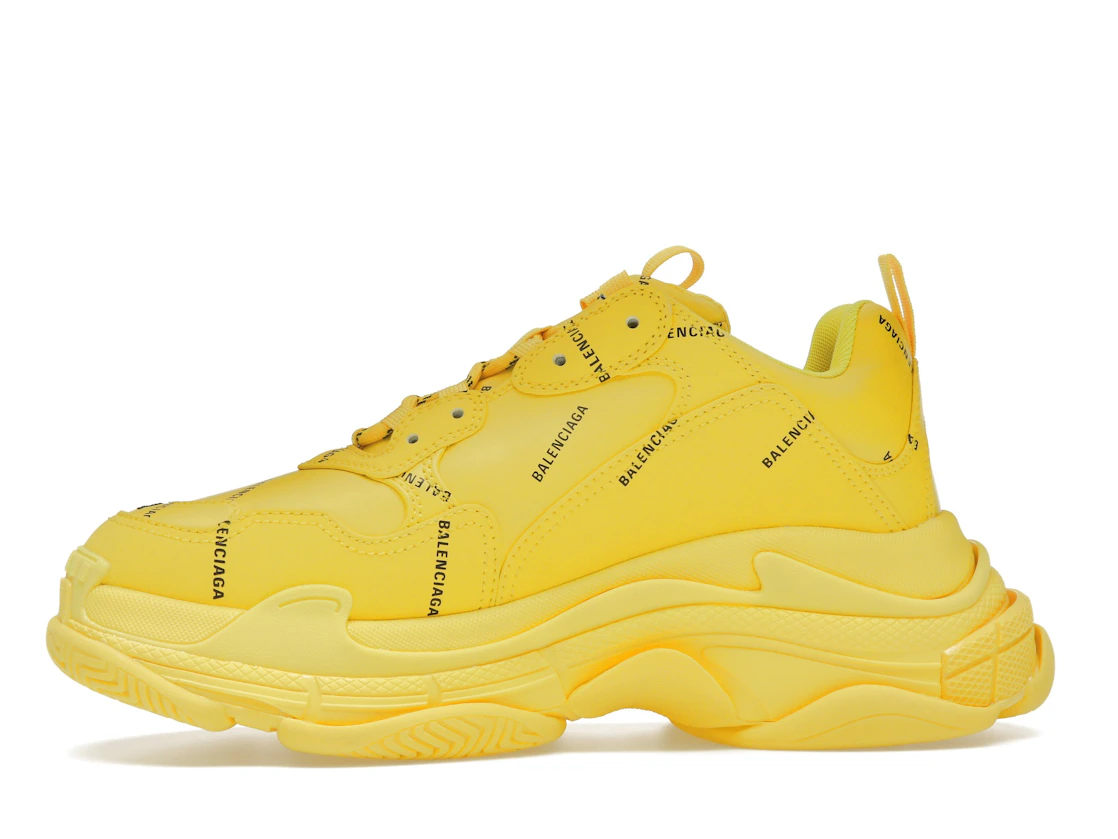 Vue 18 de Balenciaga Triple S Allover Logo Yellow