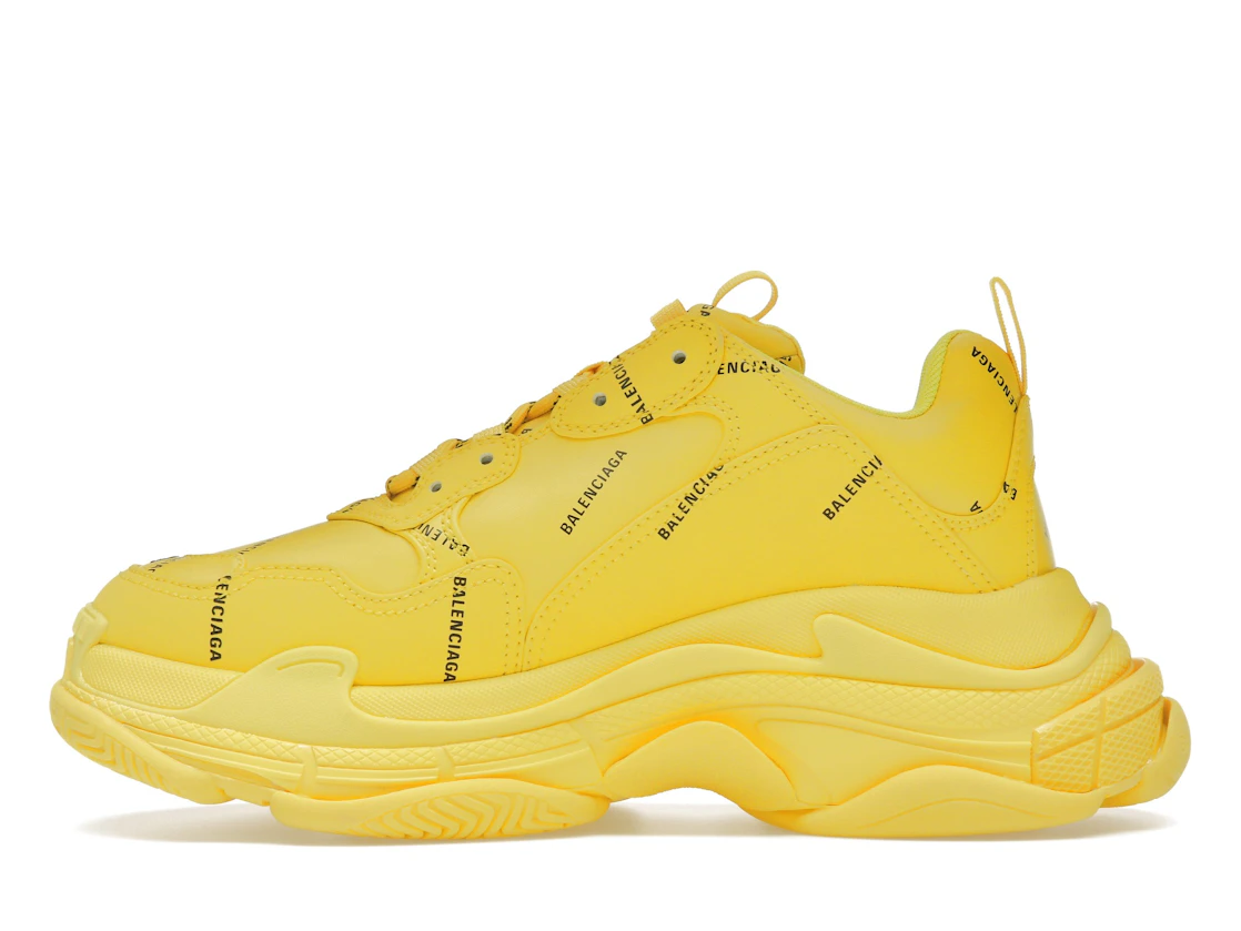 Vue 19 de Balenciaga Triple S Allover Logo Yellow
