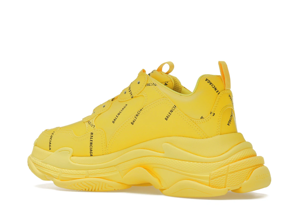 Vue 22 de Balenciaga Triple S Allover Logo Yellow