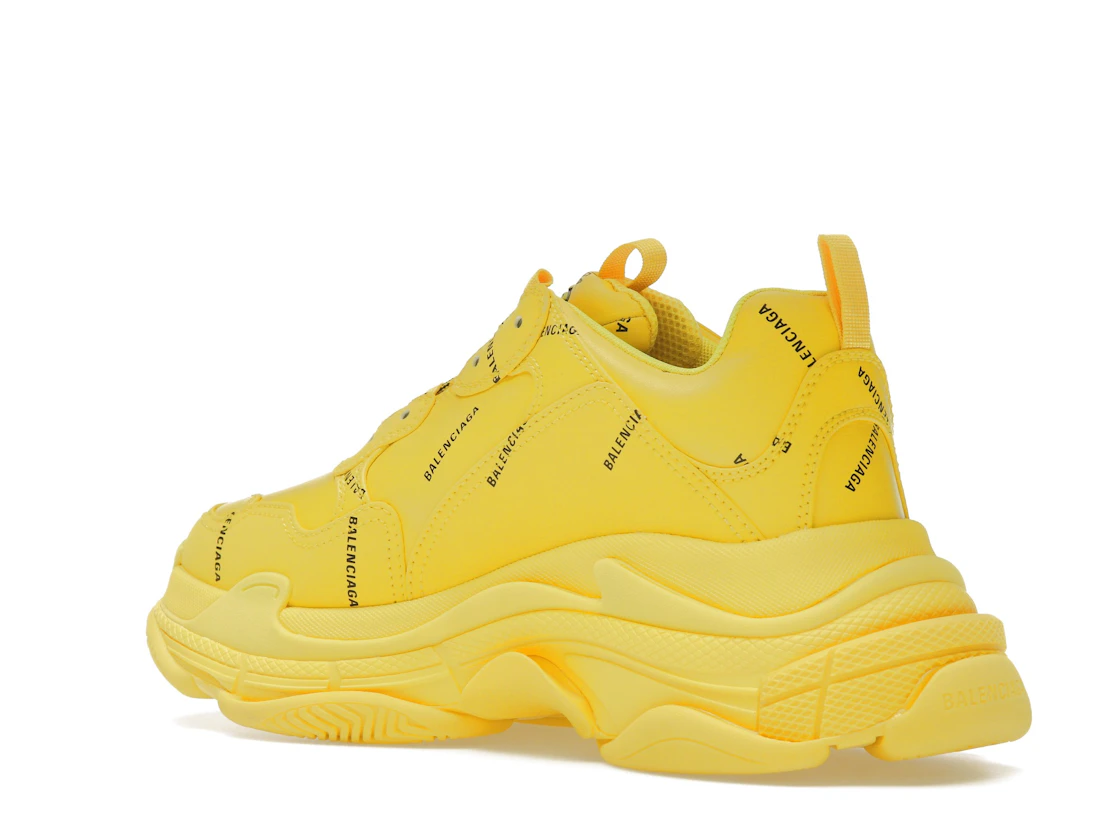 Vue 23 de Balenciaga Triple S Allover Logo Yellow