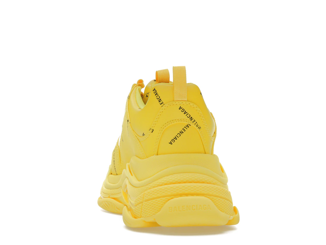 Vue 27 de Balenciaga Triple S Allover Logo Yellow