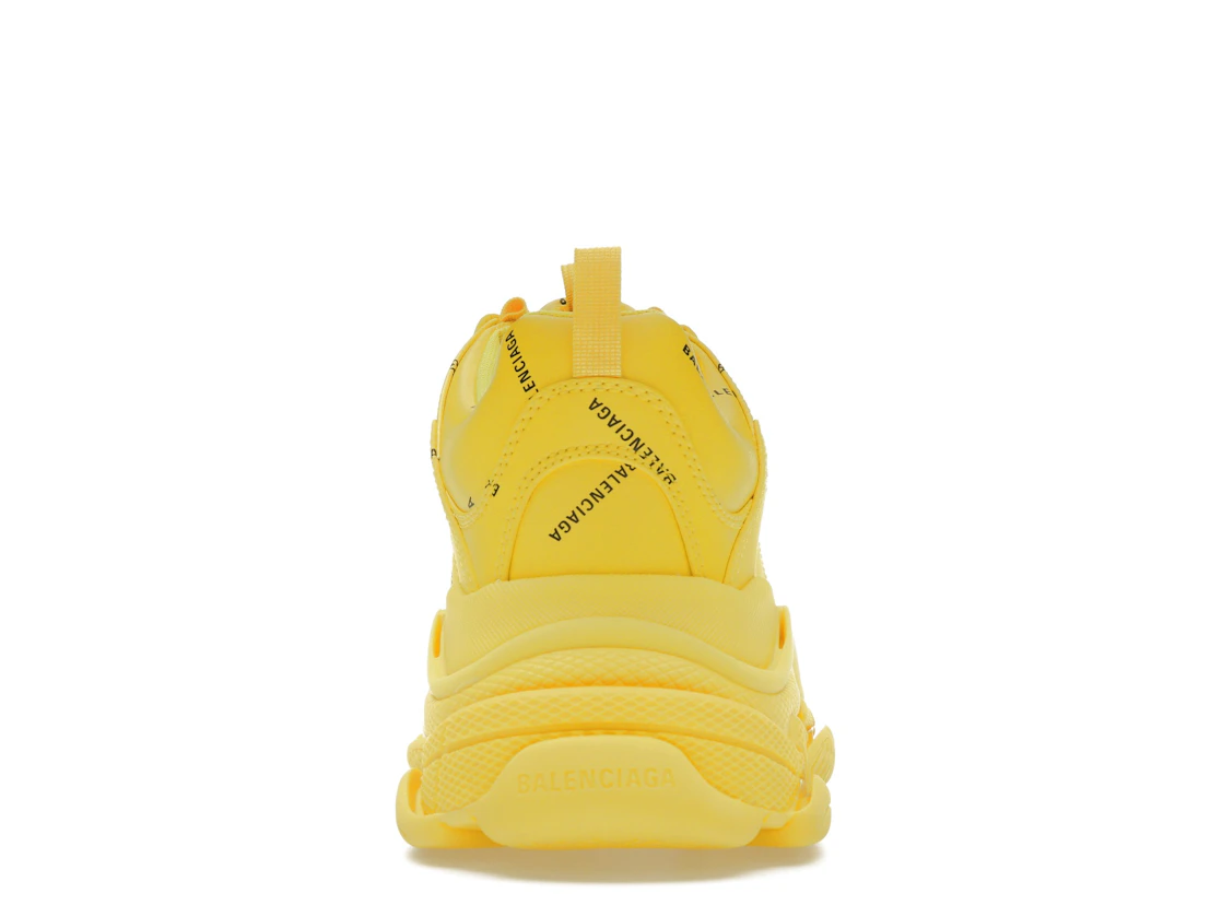 Vue 28 de Balenciaga Triple S Allover Logo Yellow