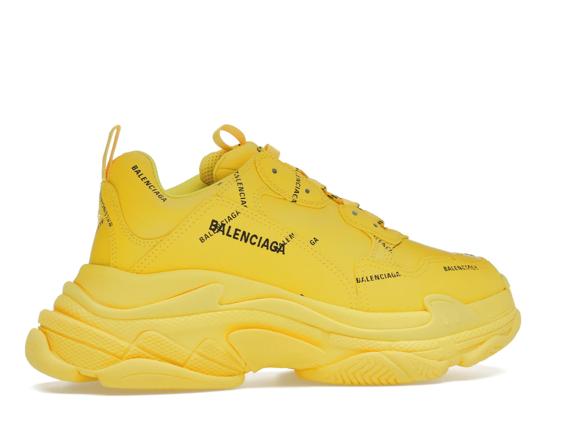 Vue 35 de Balenciaga Triple S Allover Logo Yellow