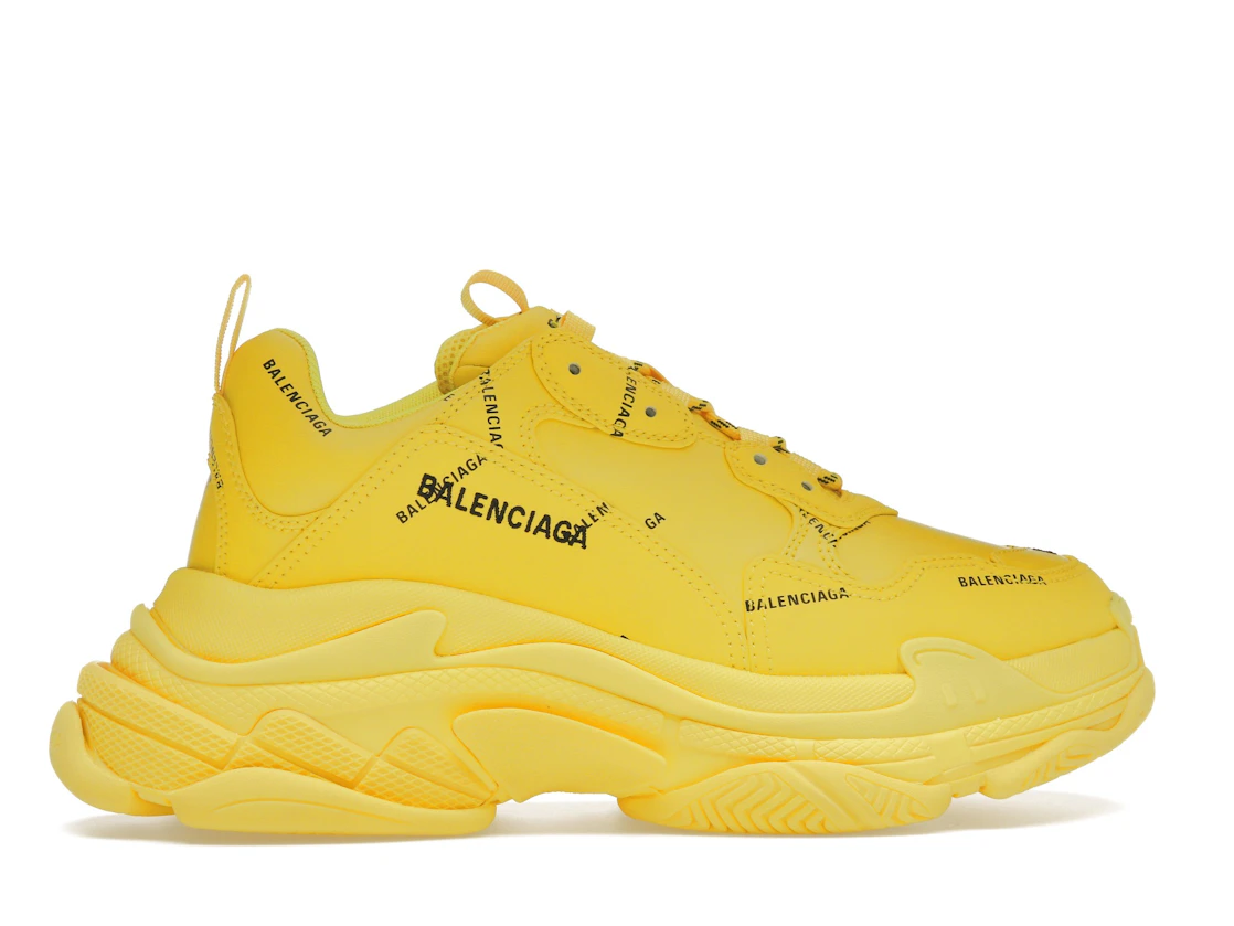 Vue 36 de Balenciaga Triple S Allover Logo Yellow