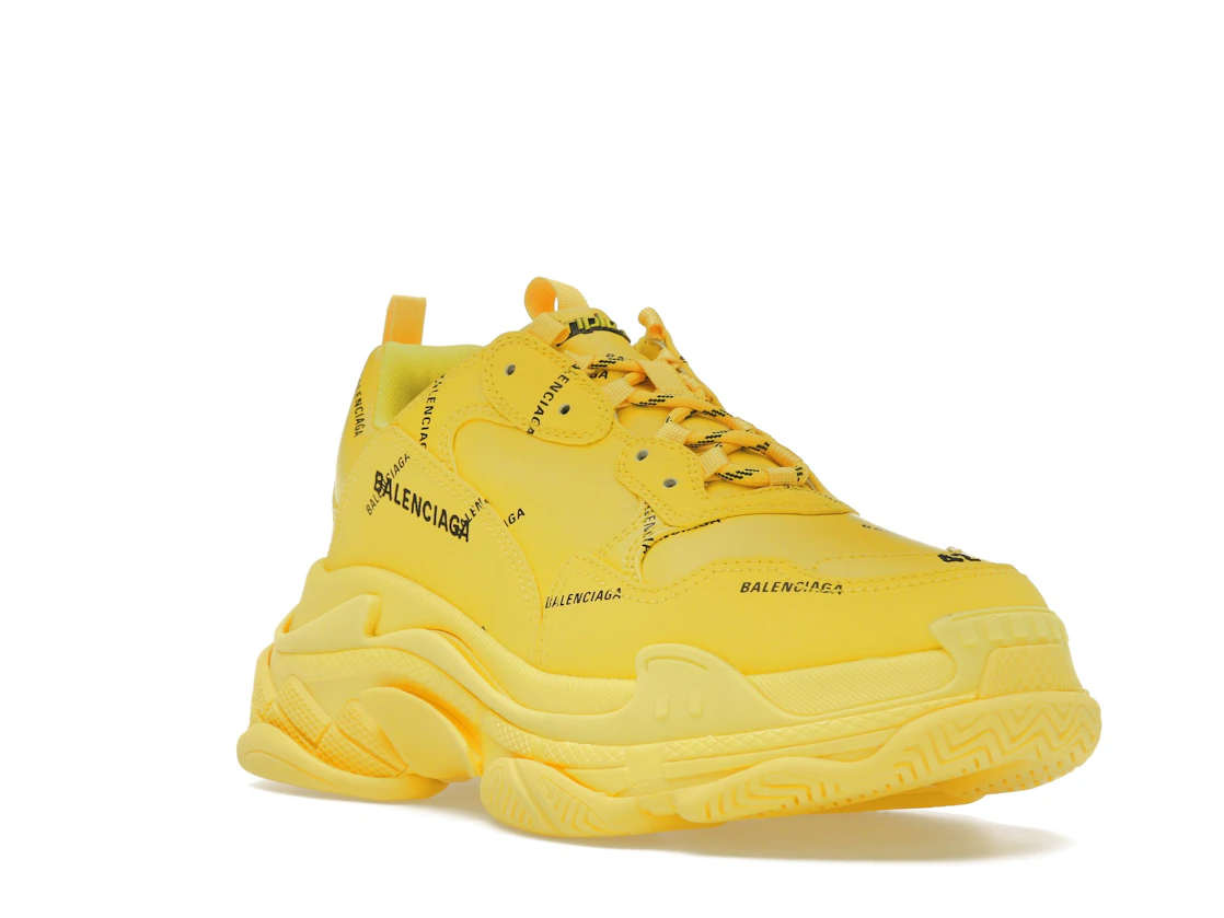 Vue 6 de Balenciaga Triple S Allover Logo Yellow