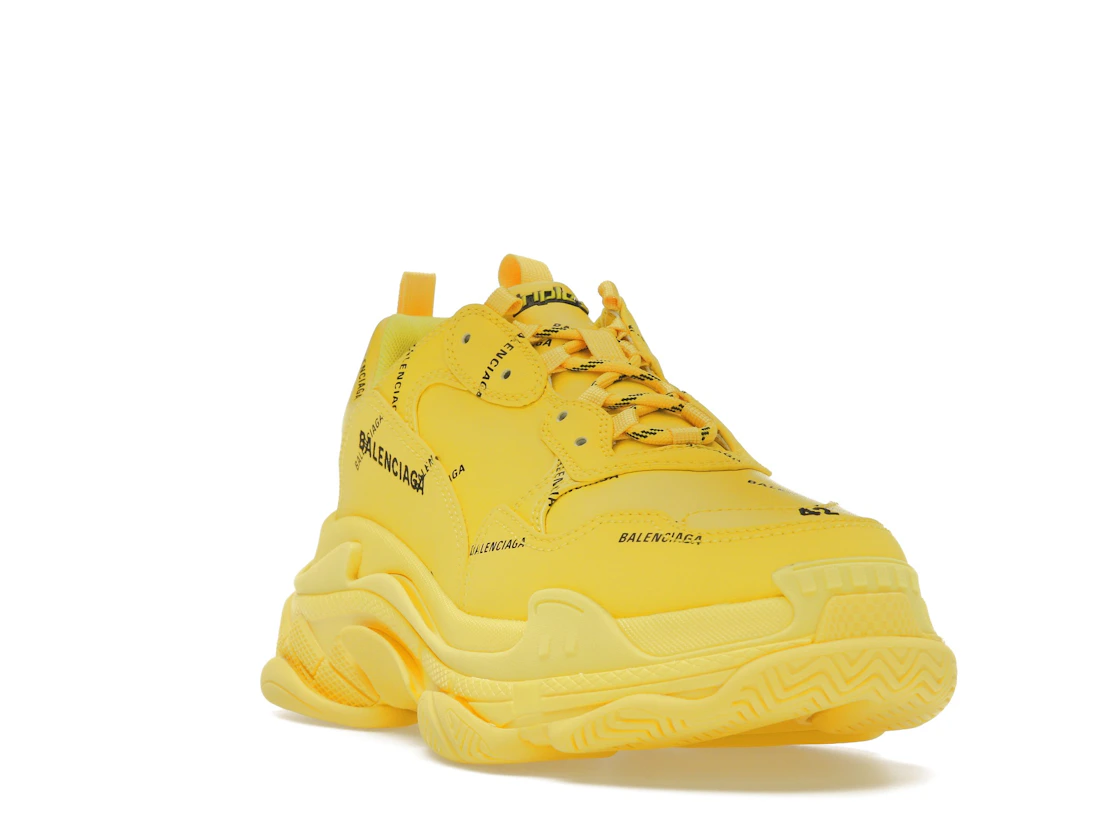 Vue 7 de Balenciaga Triple S Allover Logo Yellow