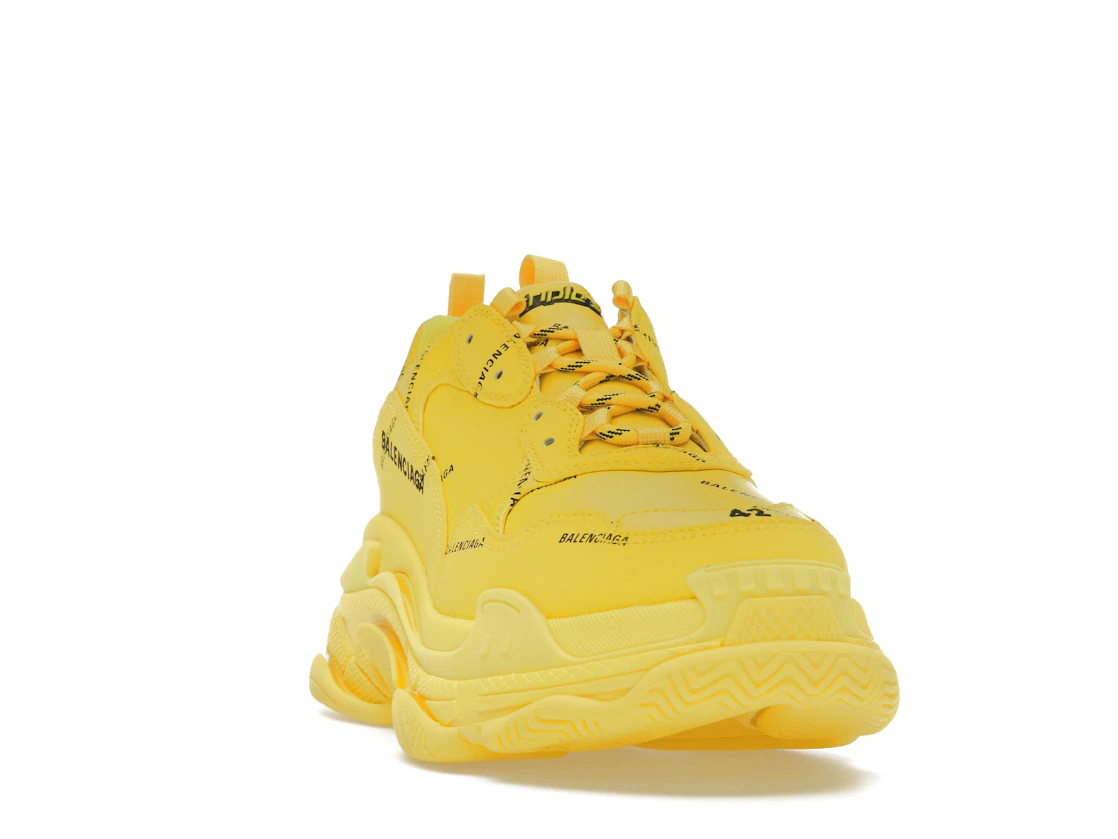 Vue 8 de Balenciaga Triple S Allover Logo Yellow