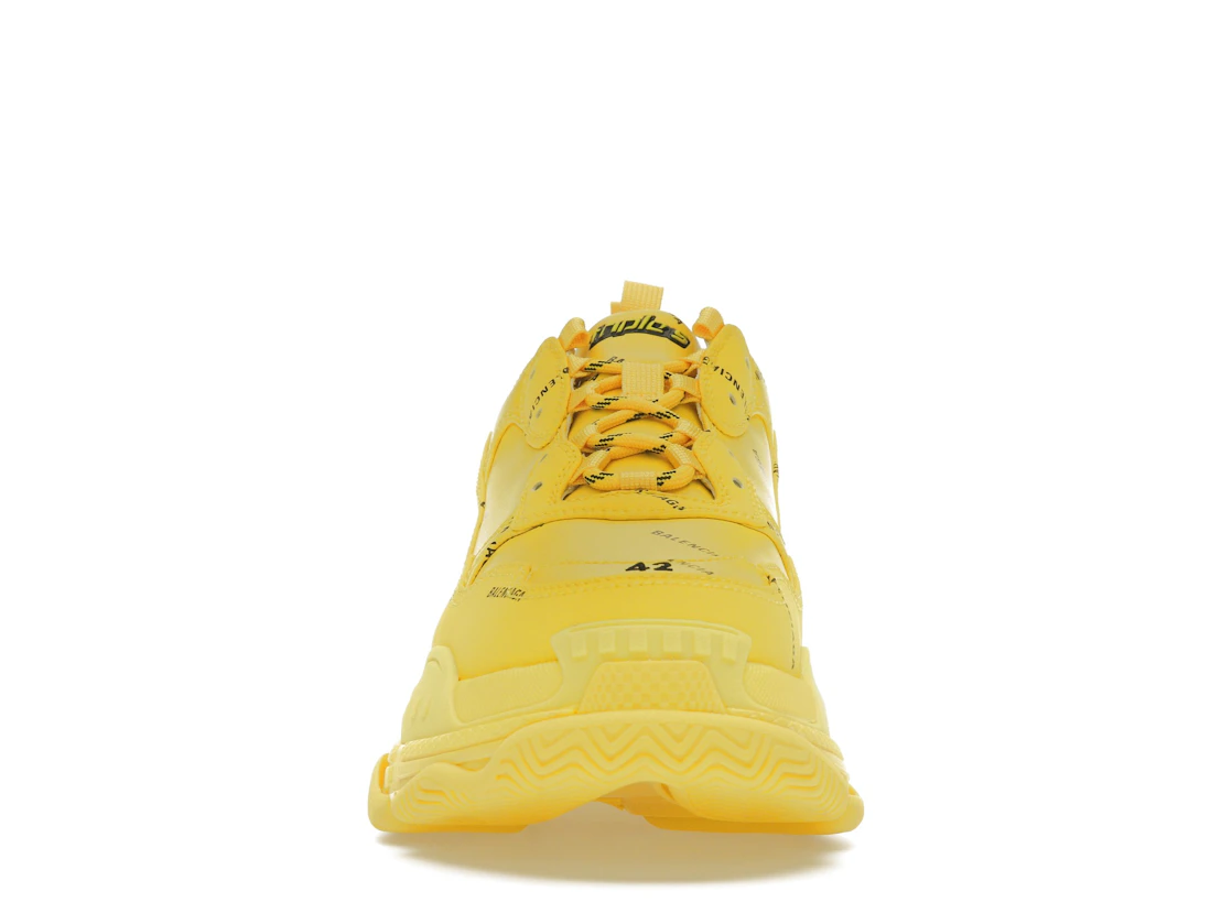 Vue 10 de Balenciaga Triple S Allover Logo Yellow