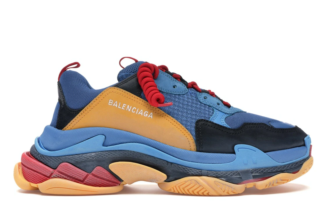Vue 1 de Balenciaga Triple S Blue Orange Red