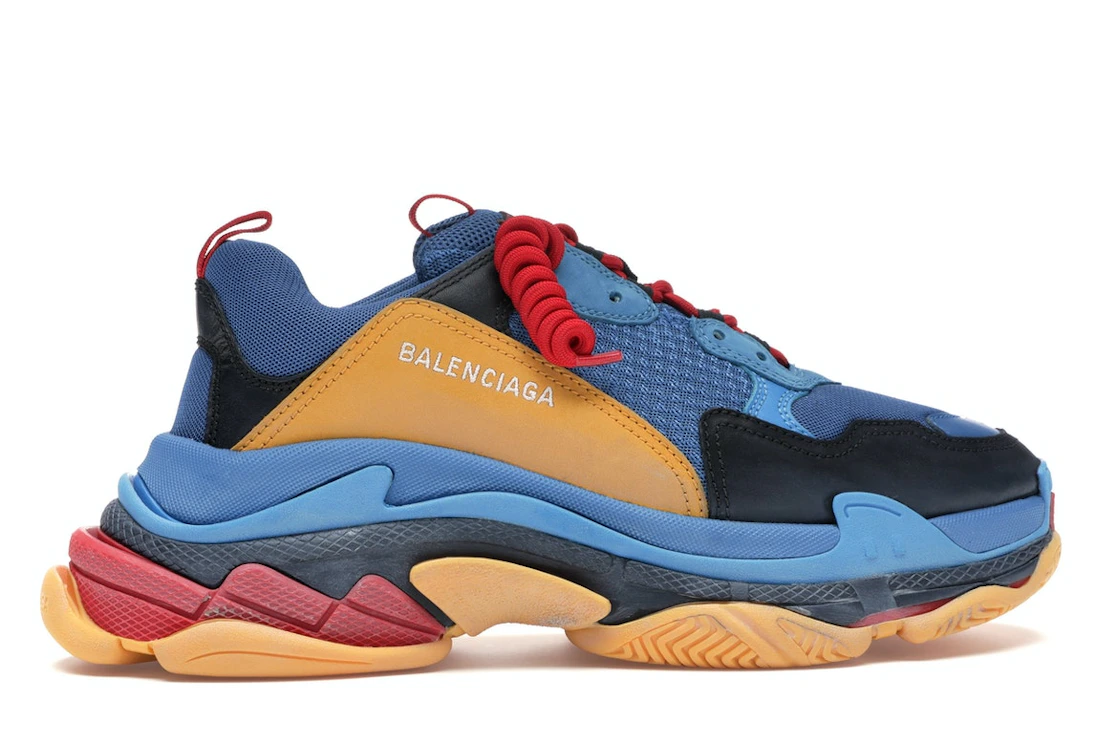 Vue 36 de Balenciaga Triple S Blue Orange Red