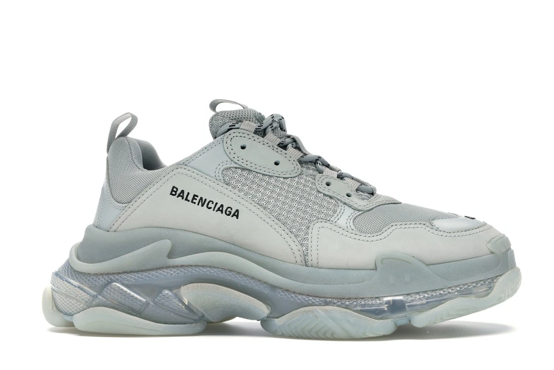 Vue 2 de Balenciaga Triple S Clear Sole Grey
