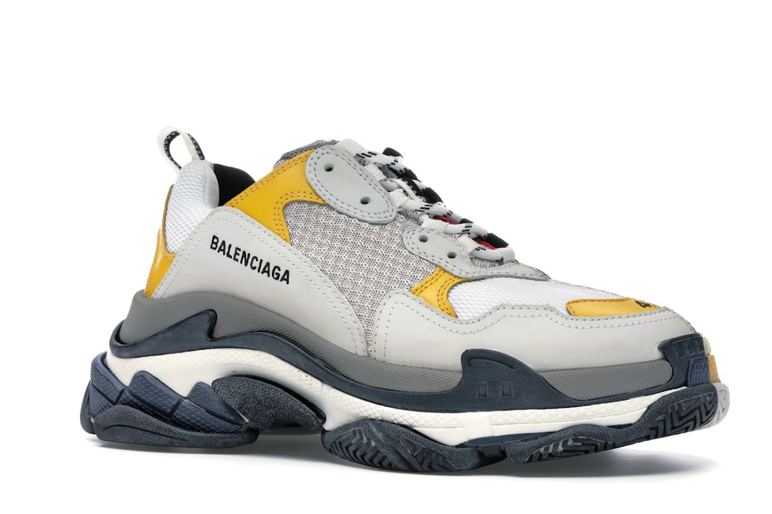 Vue 4 de Balenciaga Triple S Split White Light Grey Yellow