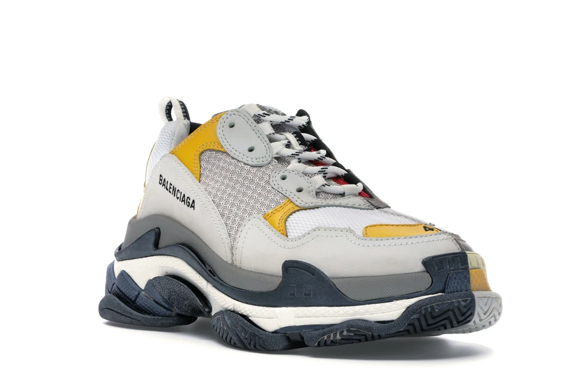 Vue 6 de Balenciaga Triple S Split White Light Grey Yellow