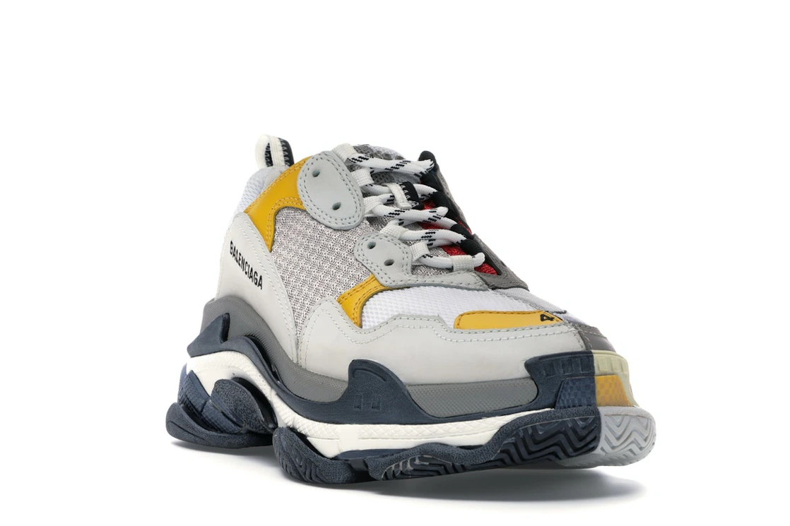 Vue 7 de Balenciaga Triple S Split White Light Grey Yellow