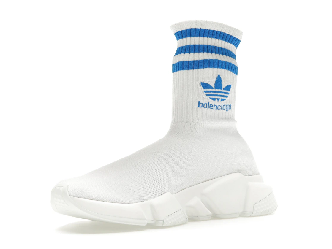 Vue 15 de Balenciaga x adidas Speed Trainer White Blue