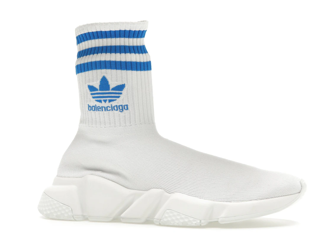Vue 3 de Balenciaga x adidas Speed Trainer White Blue