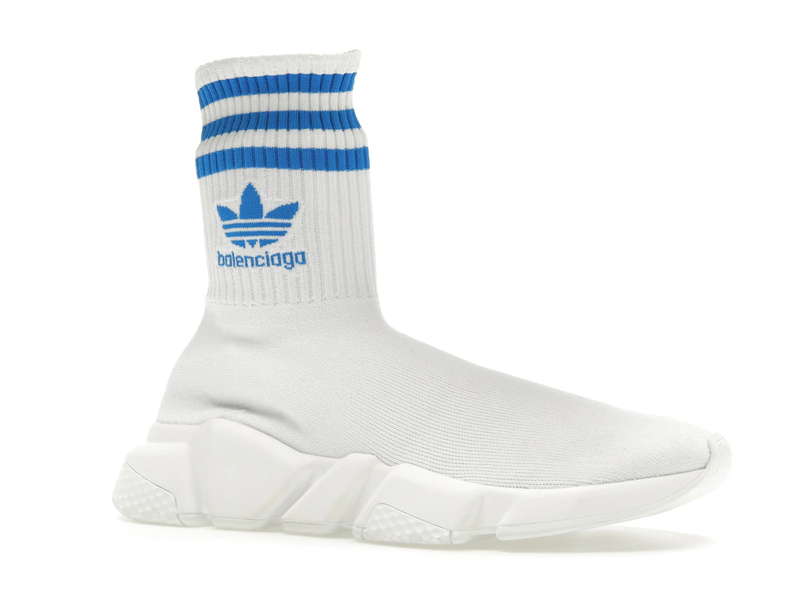 Vue 4 de Balenciaga x adidas Speed Trainer White Blue