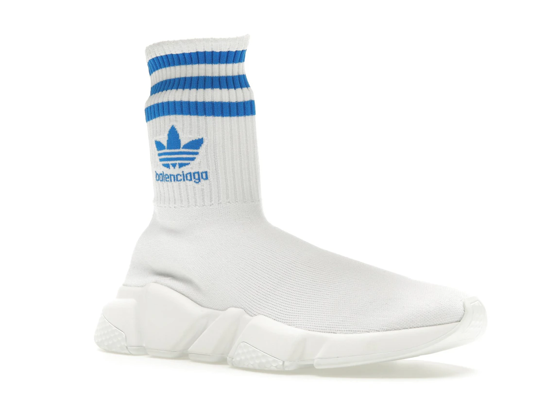 Vue 5 de Balenciaga x adidas Speed Trainer White Blue