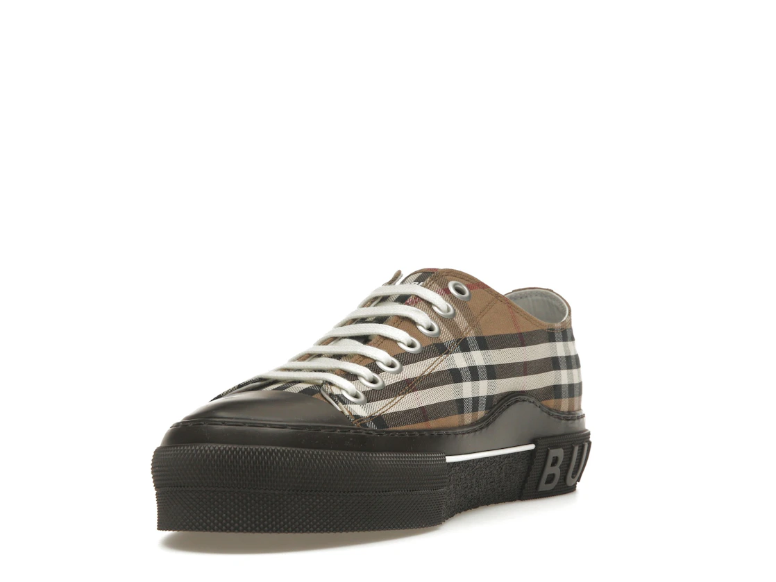 Vue 13 de Burberry Vintage Check Lace-Up Sneaker Beige Brown