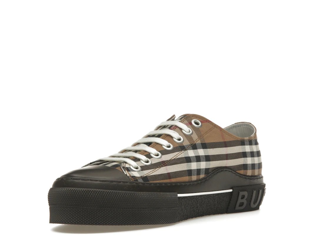Vue 14 de Burberry Vintage Check Lace-Up Sneaker Beige Brown