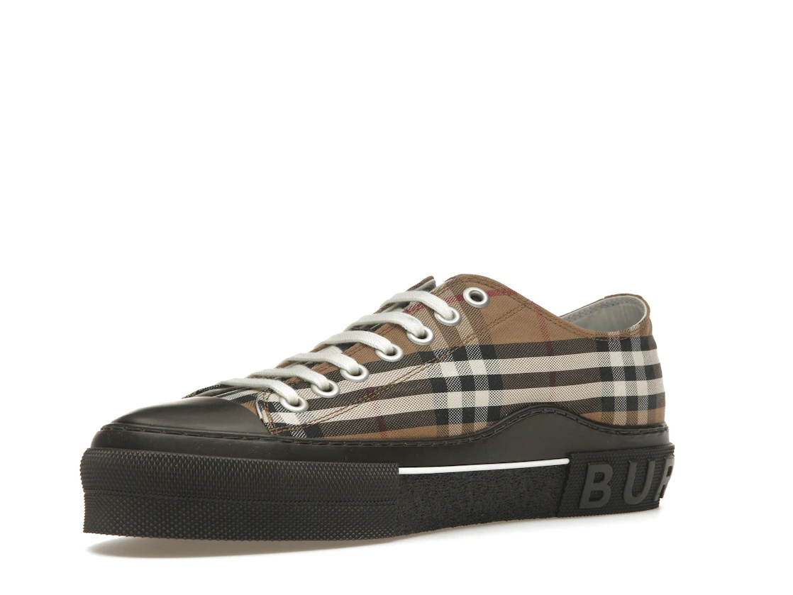 Vue 15 de Burberry Vintage Check Lace-Up Sneaker Beige Brown