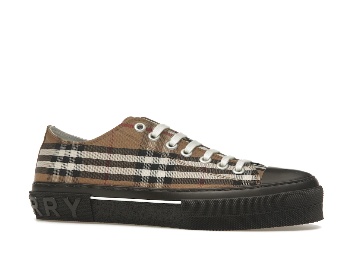 Vue 3 de Burberry Vintage Check Lace-Up Sneaker Beige Brown