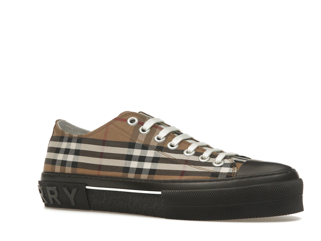 Vue 4 de Burberry Vintage Check Lace-Up Sneaker Beige Brown