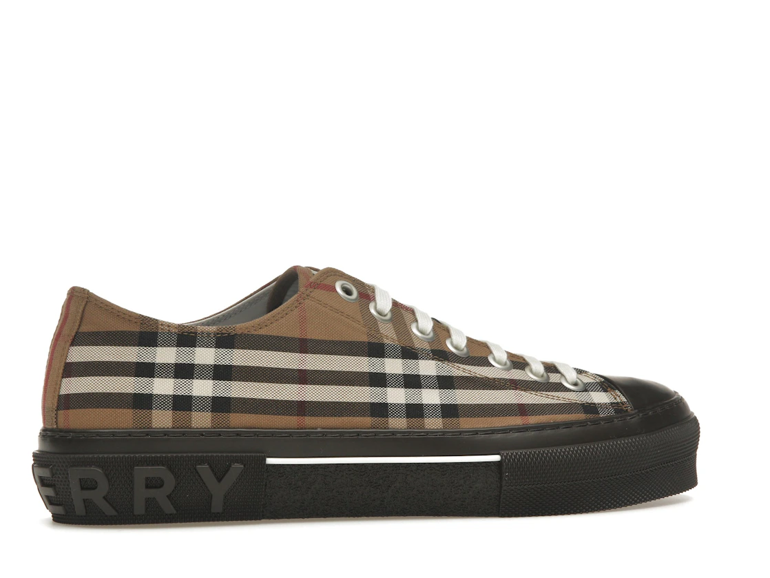 Vue 35 de Burberry Vintage Check Lace-Up Sneaker Beige Brown