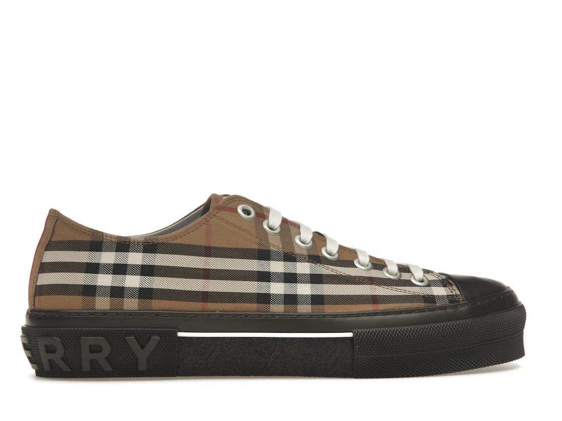 Vue 36 de Burberry Vintage Check Lace-Up Sneaker Beige Brown