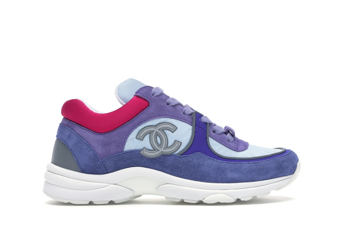 Vue 1 de Chanel Low Top Trainer CC Ivory Blue 