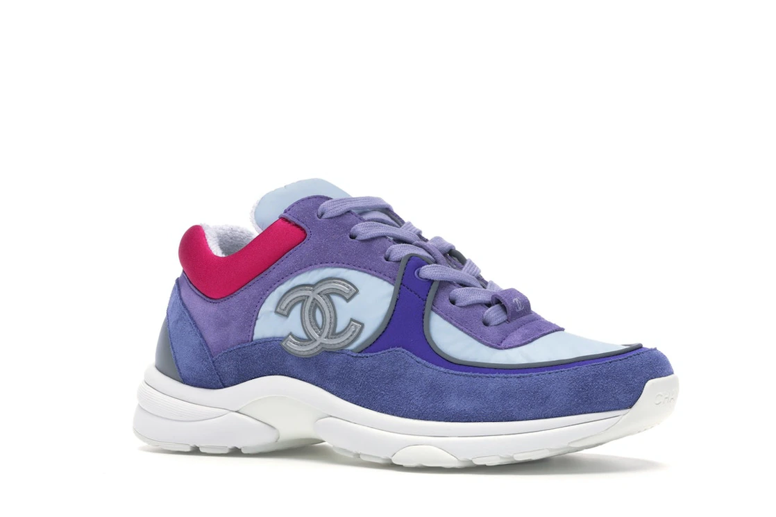 Vue 4 de Chanel Low Top Trainer CC Ivory Blue 