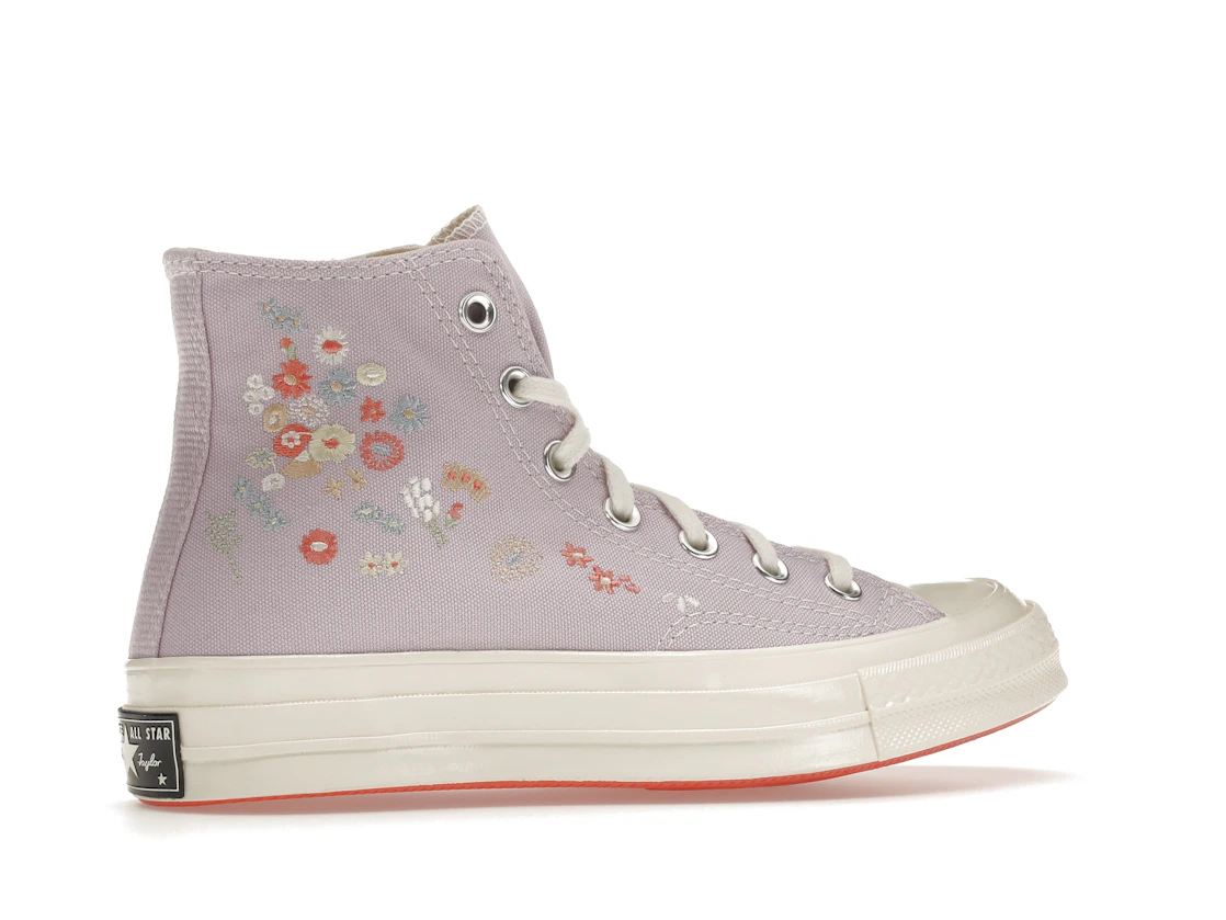Vue 35 de Converse Chuck Taylor All Star 70 Hi Embroidered Floral Pale Amethyst