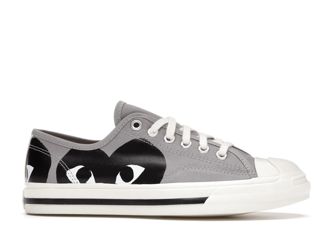 Vue 2 de Converse Jack Purcell Comme des Garcons PLAY Grey Black