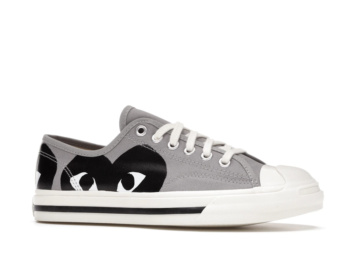 Vue 3 de Converse Jack Purcell Comme des Garcons PLAY Grey Black