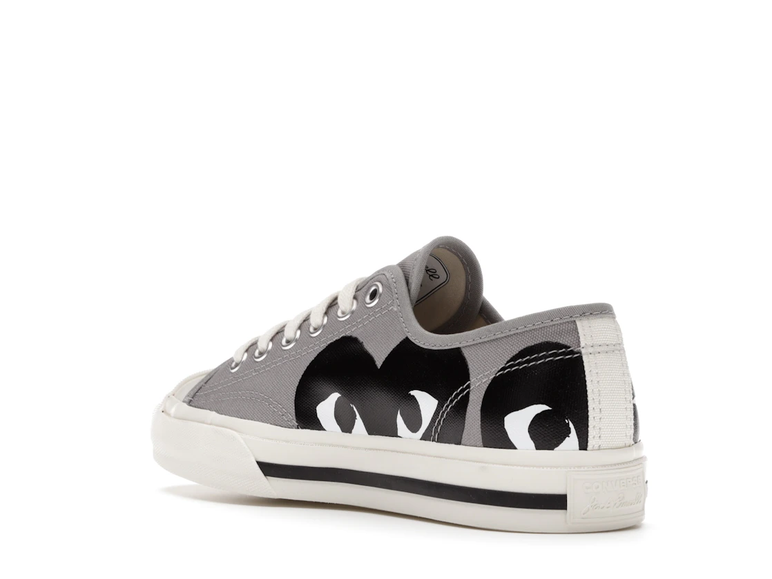 Vue 24 de Converse Jack Purcell Comme des Garcons PLAY Grey Black