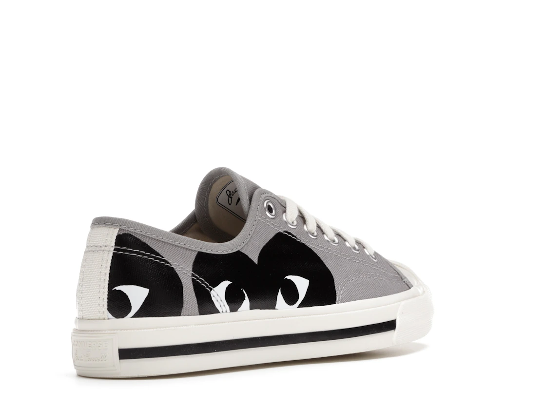 Vue 32 de Converse Jack Purcell Comme des Garcons PLAY Grey Black