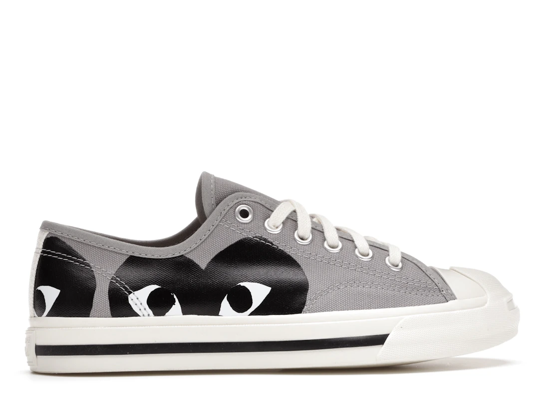 Vue 36 de Converse Jack Purcell Comme des Garcons PLAY Grey Black