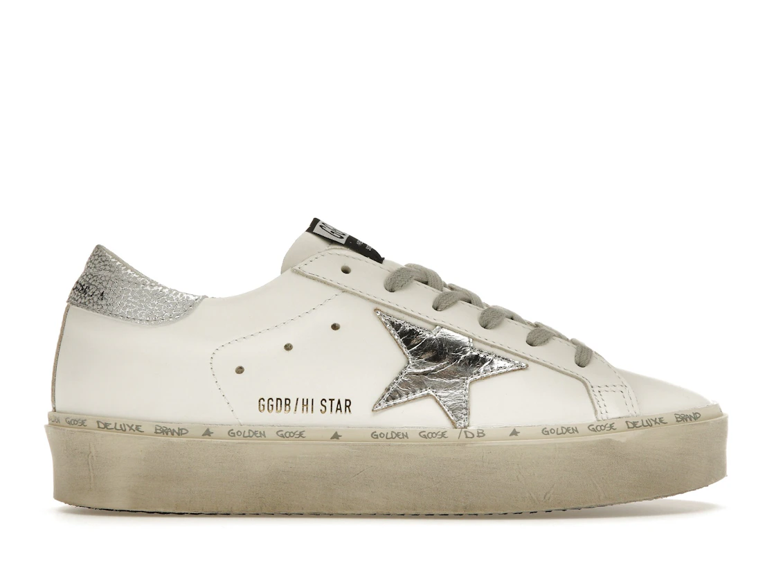 Vue 1 de Golden Goose Hi Star White Silver 